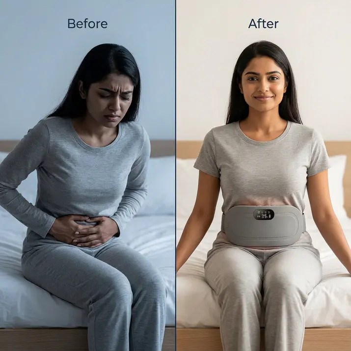 cramprelief heating & vibration belt instant relief from period pain, bloating & fatigue — dual heat + massage tech for drug free comfort cramprelief heating & vibration belt instant relief from period pain, bloating & fatigue — dual heat + massage tech for drug free comfort